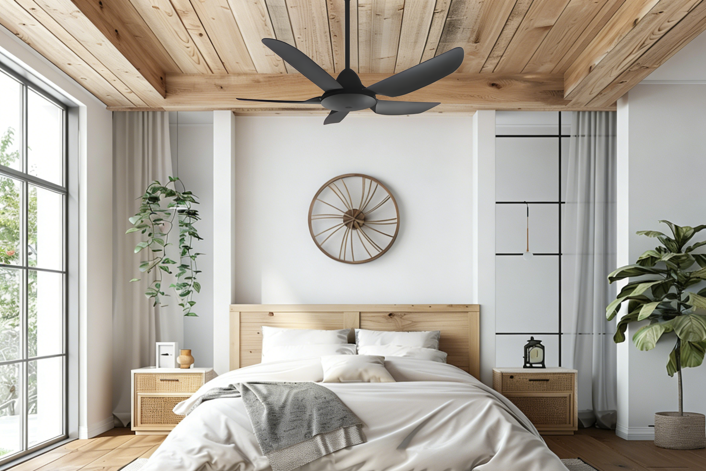 Close-up of a custom ceiling fan motor
