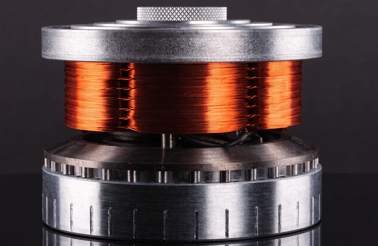 DC Motor Technology in Ceiling Fans A close-up of a DC motor for a ceiling fan